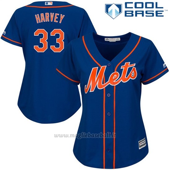 Maglia Baseball Donna New York Mets Matt Harvey Cool Base Royal